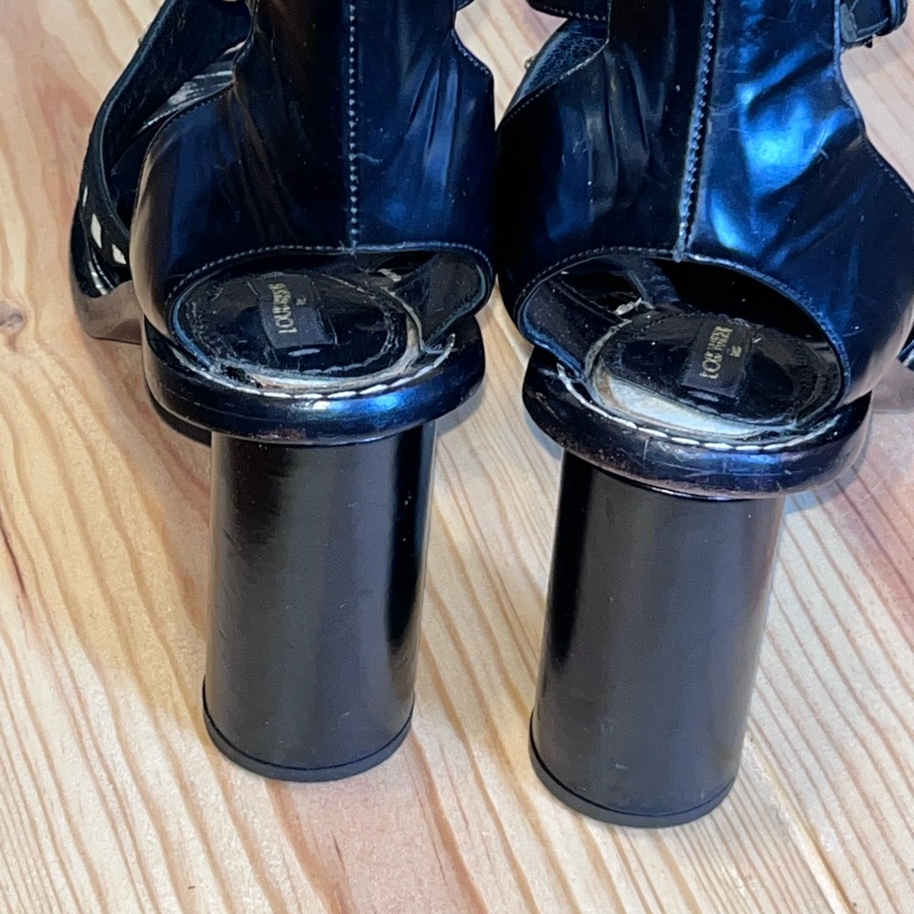 Louis Vuitton Embellished Suede and Leather Ankle Strap Sandals in Black Size 39 - Picture 3 of 11